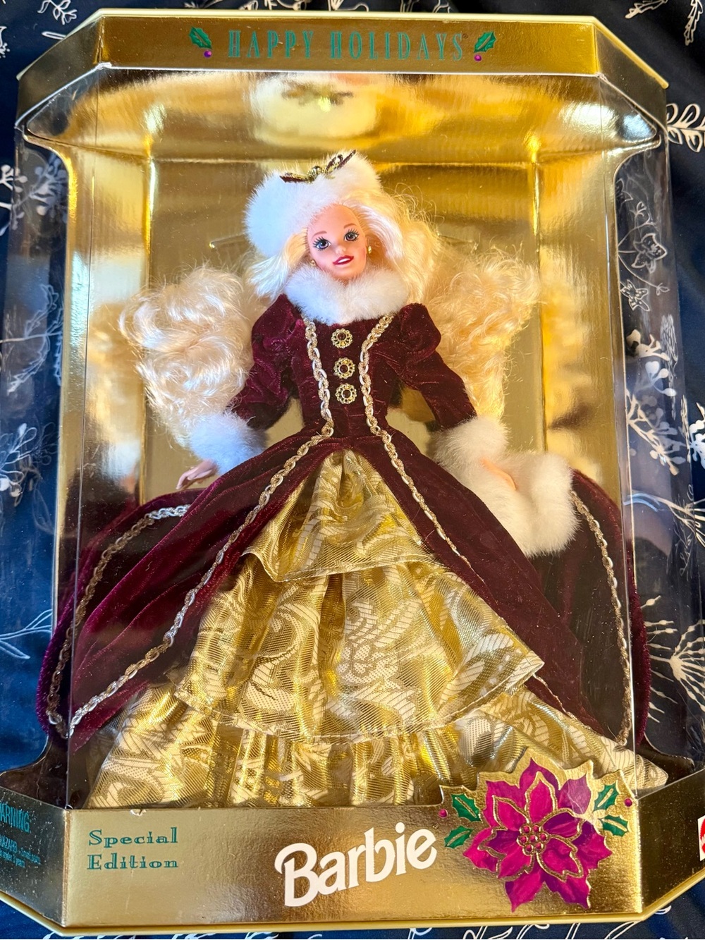 1996 Happy Holidays Barbie Special Edition Burgundy Gold